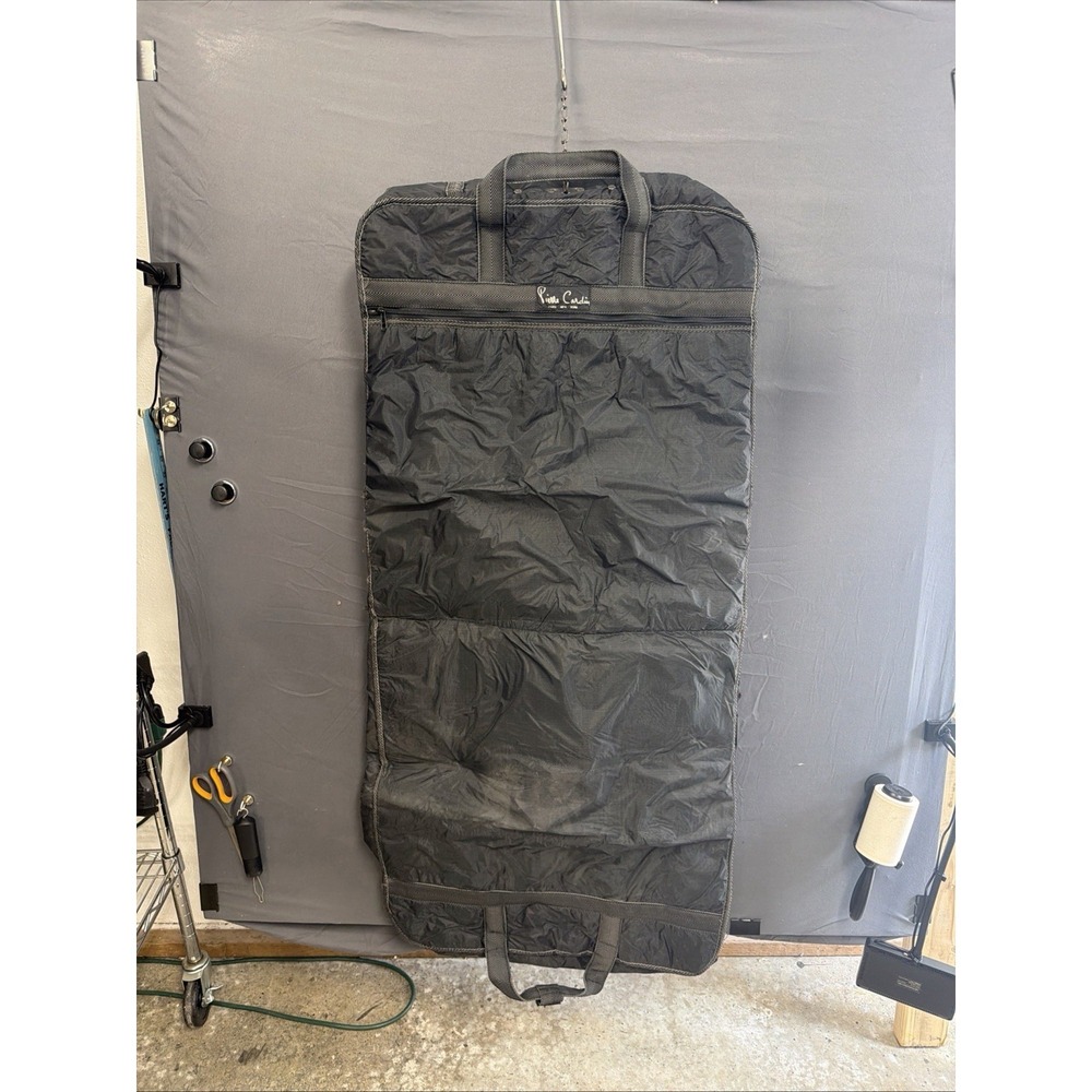 Vintage Piere Cardin Hanging Suit Garment Bag Luggage Black Canvas